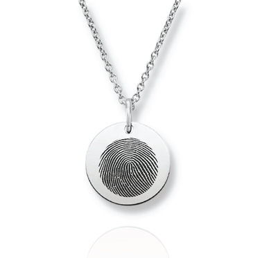 Silver Personalized Fingerprint Necklace